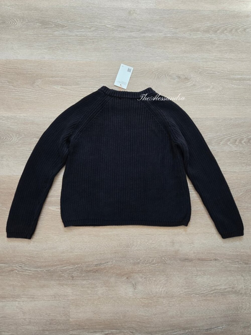 Quince Organic Cotton Fisherman Crew Sweater Black Small New With Tags Classic - Picture 4 of 16